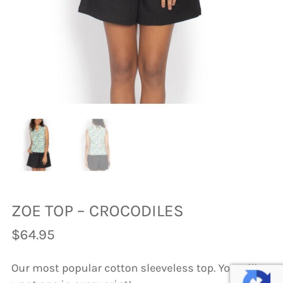 OM (Australian Brand) playful croc top. Sleeveless size 12/ Zoe top - Picture 13 of 14